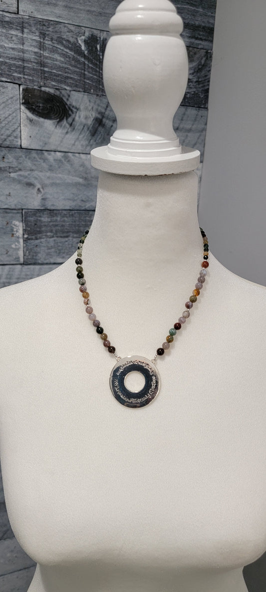 "Imagination Is Everything" Indian Moss Agate Necklace