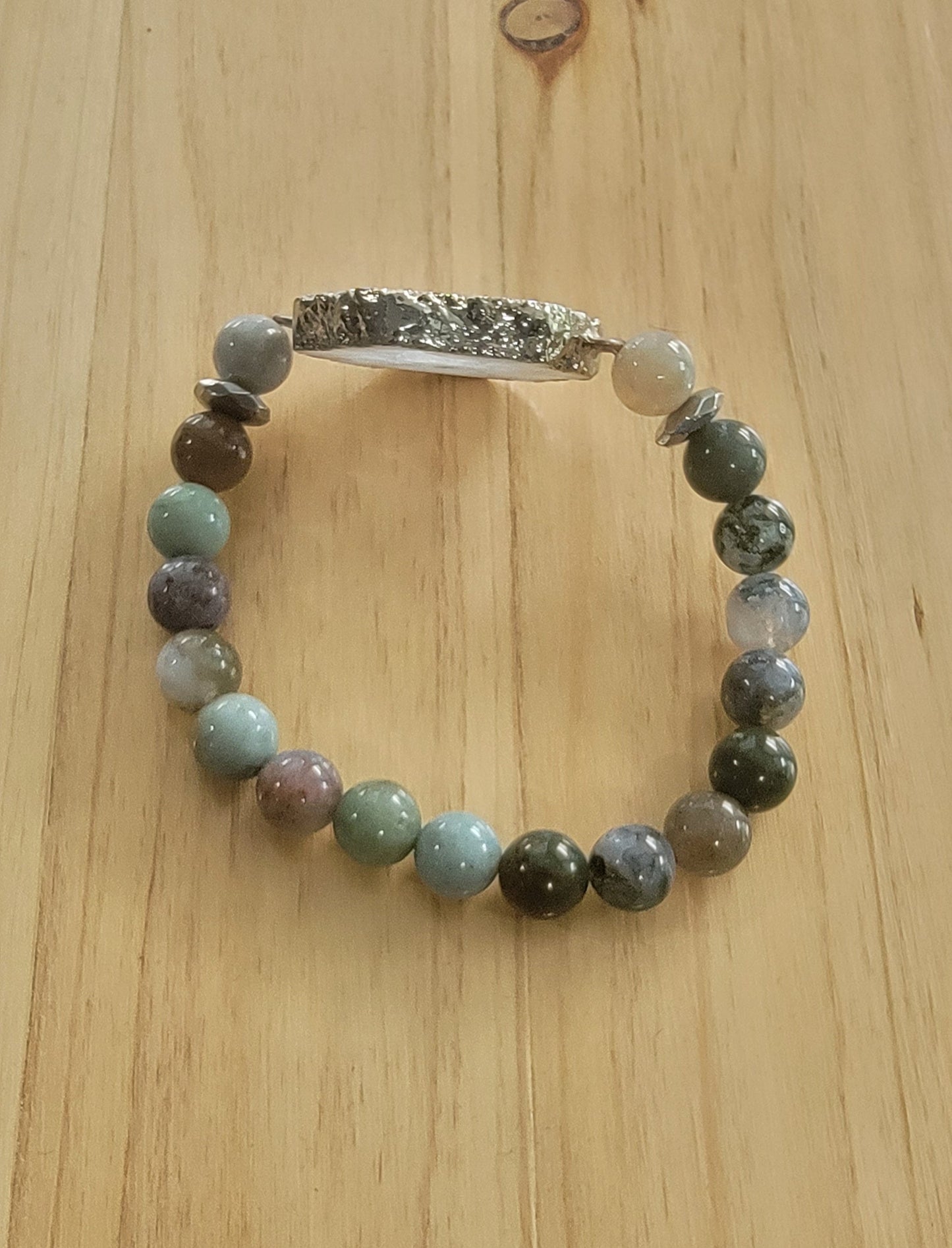 Indian Moss Agate and Clear Quartz