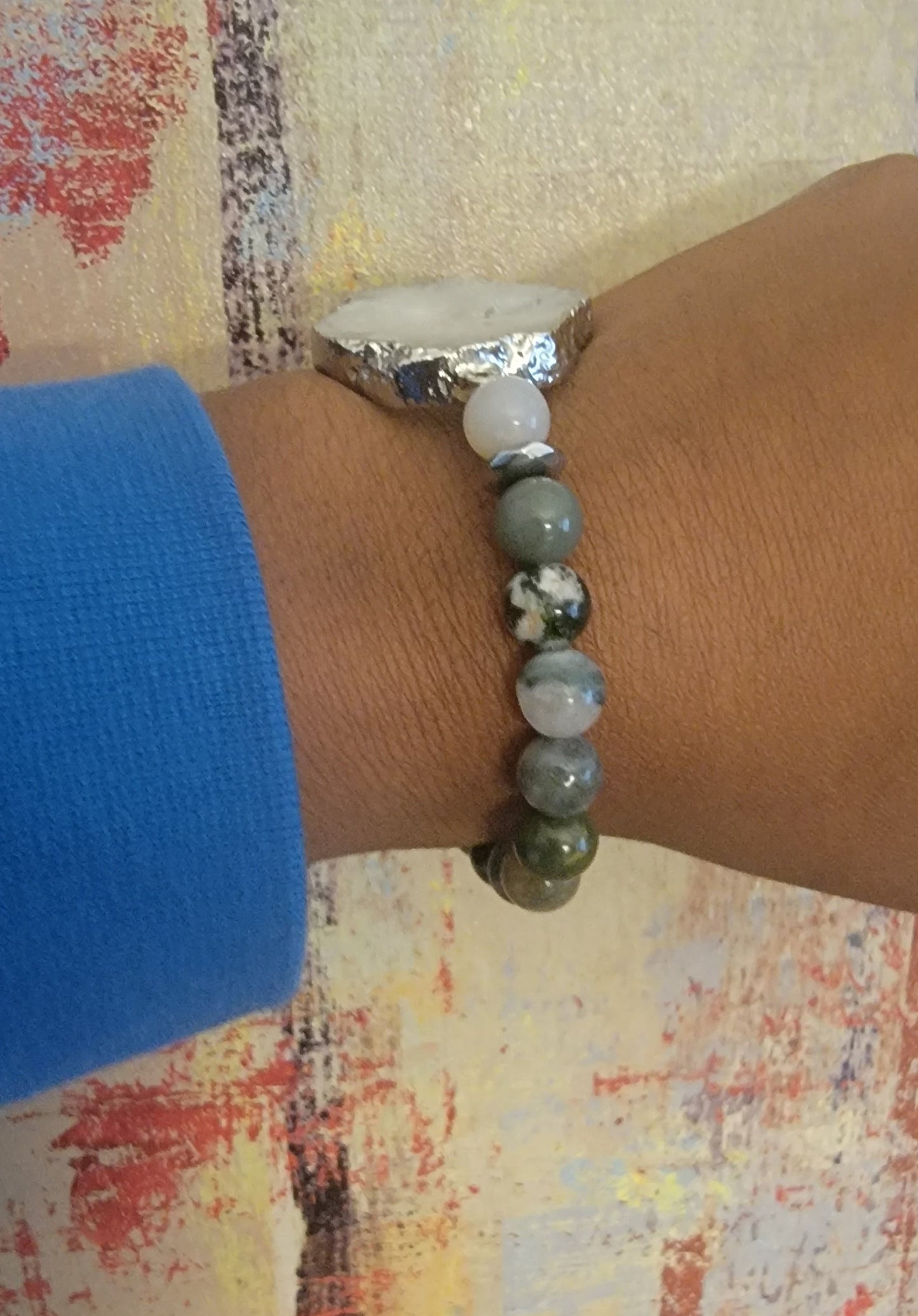 Indian Moss Agate and Clear Quartz