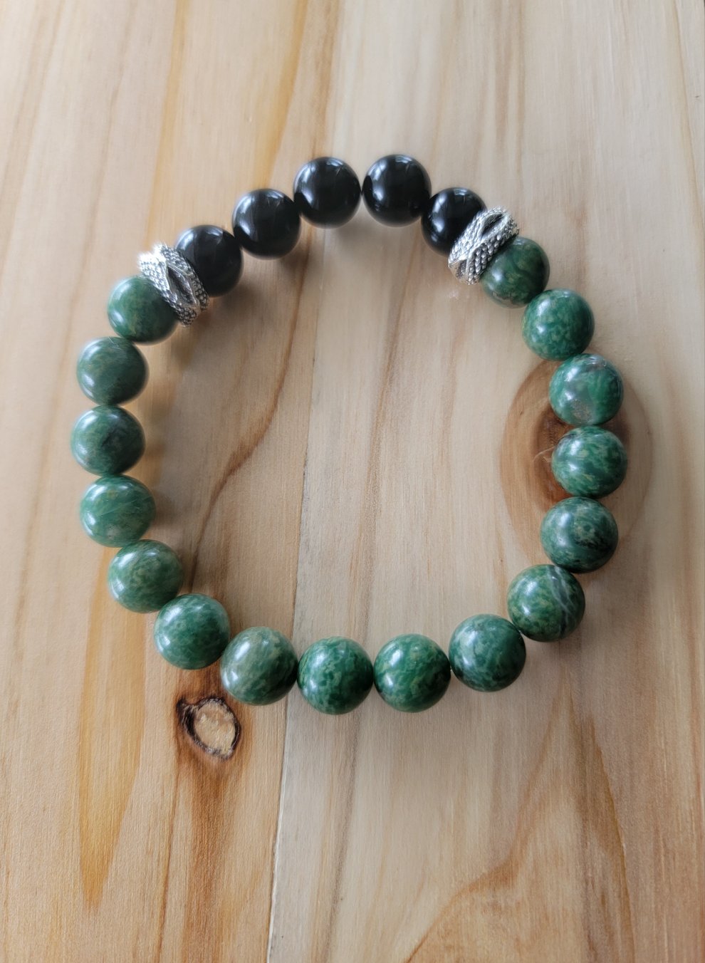 African Jade and Black Onyx Bracelet