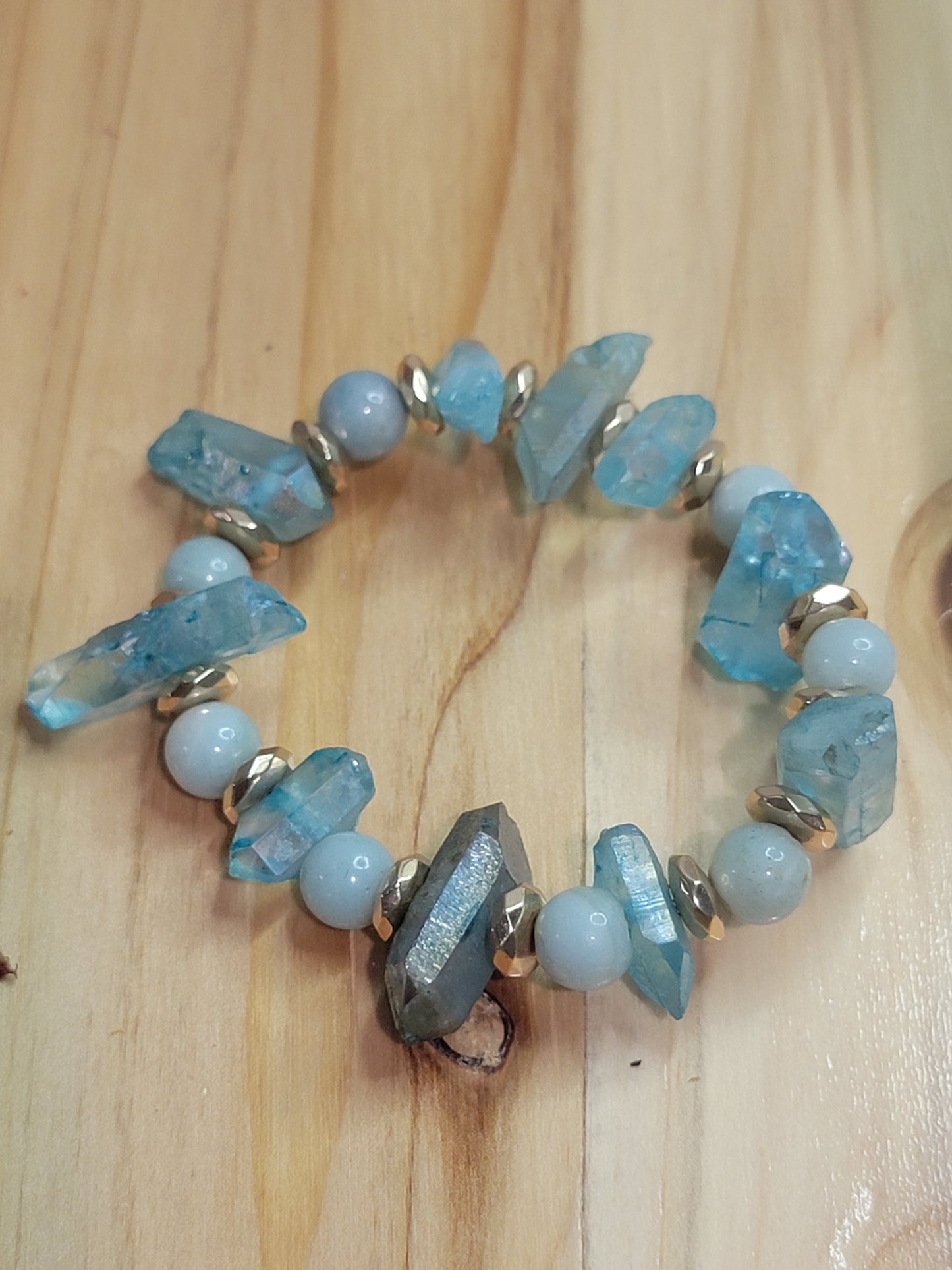 Pulsera de roca de aguamarina