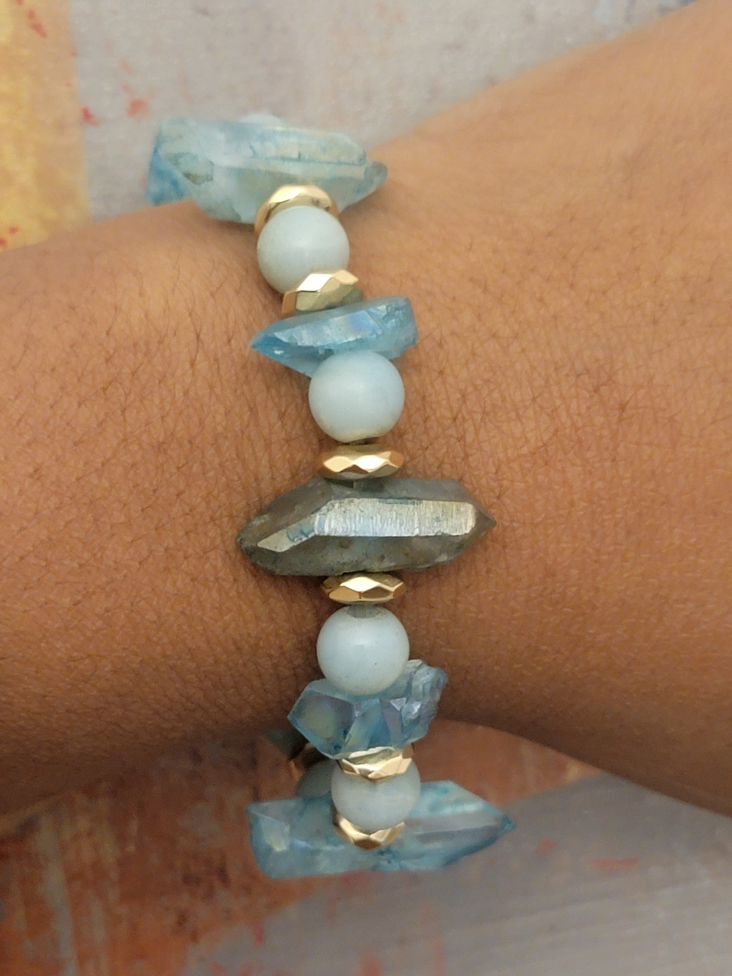 Pulsera de roca de aguamarina