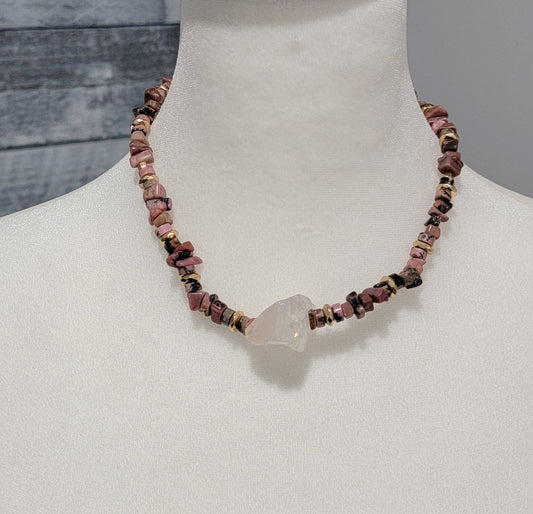 Rhodonite Beaded Necklace