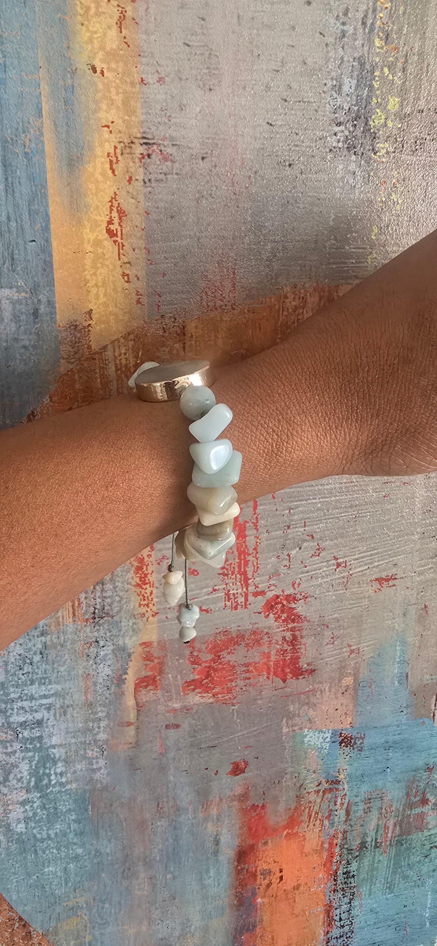 Pulsera de piedras preciosas de amazonita