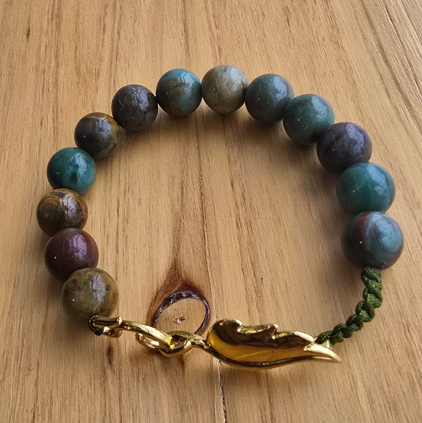Dragon Blood Jade Leaf Bracelet