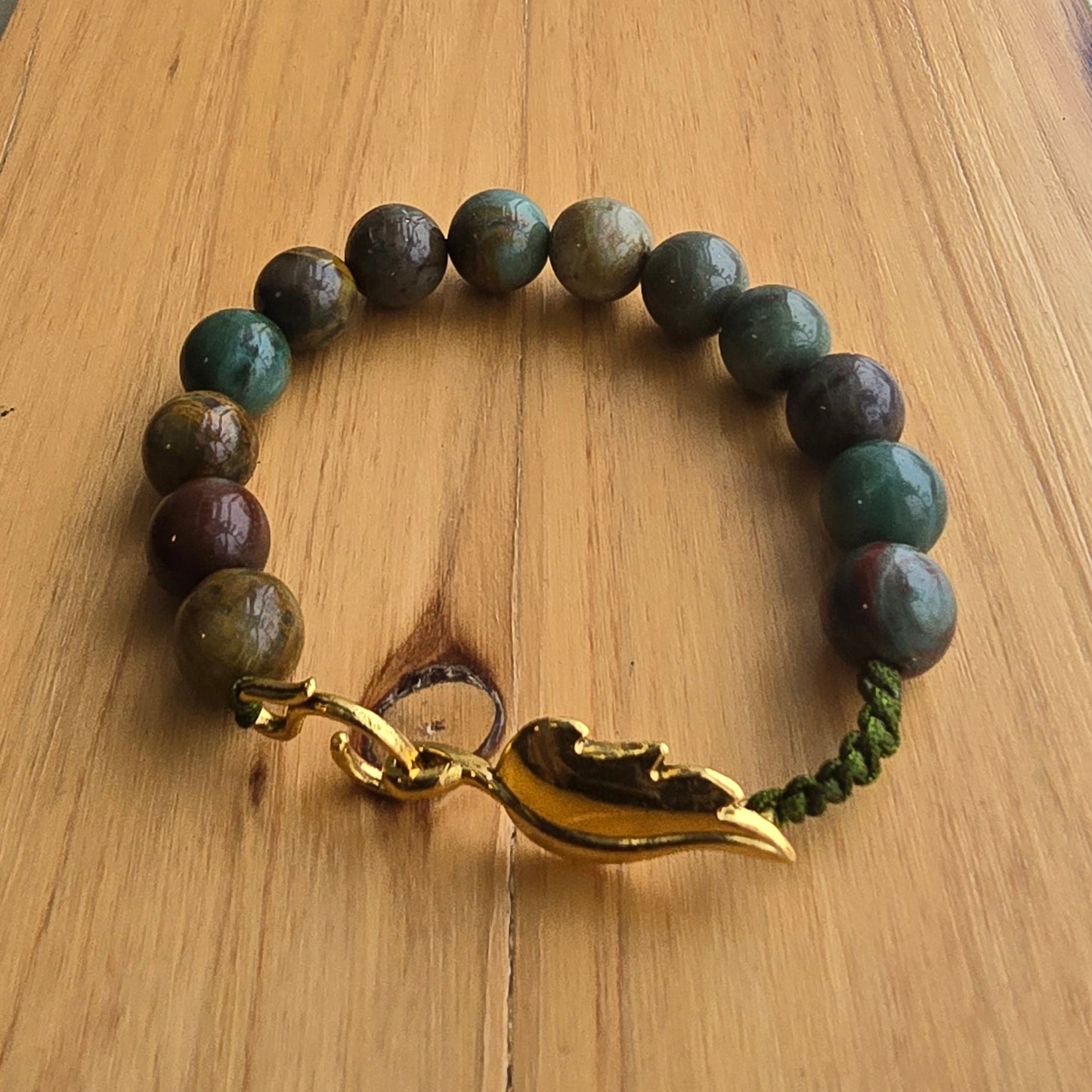 Dragon Blood Jade Leaf Bracelet