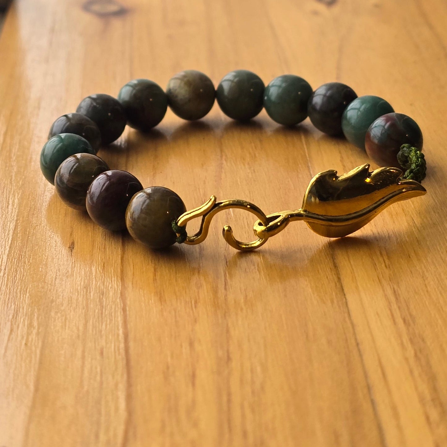 Dragon Blood Jade Leaf Bracelet