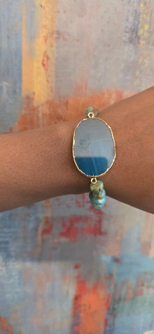 Ensemble de jaspe sédimentaire de mer turquoise