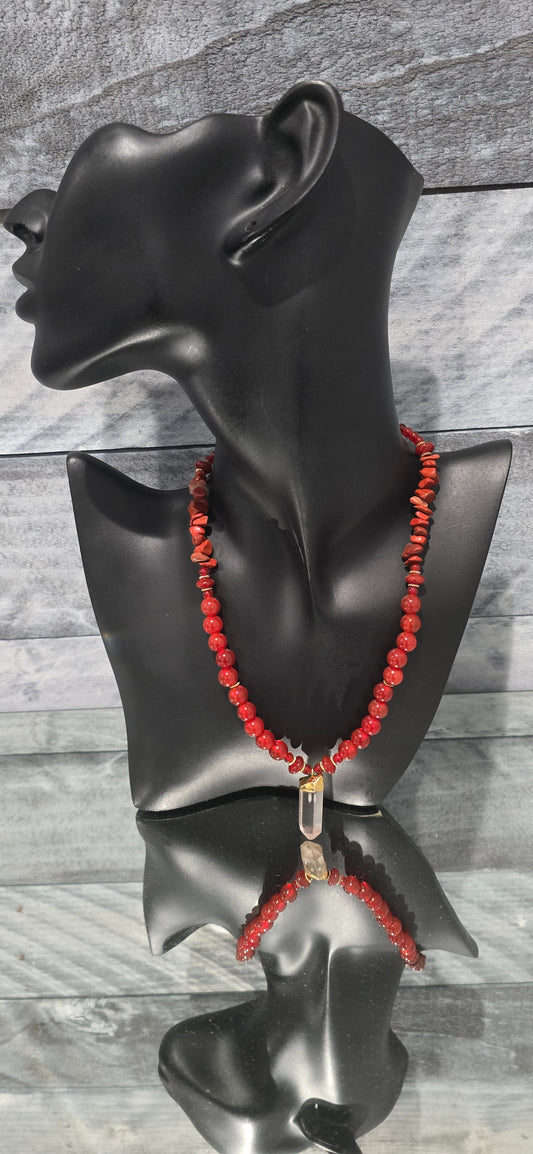 Carnelian and Red Jasper Necklace