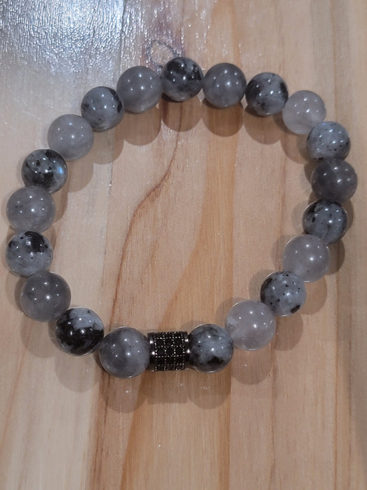 Cuarzo ahumado y labradorita larvikita