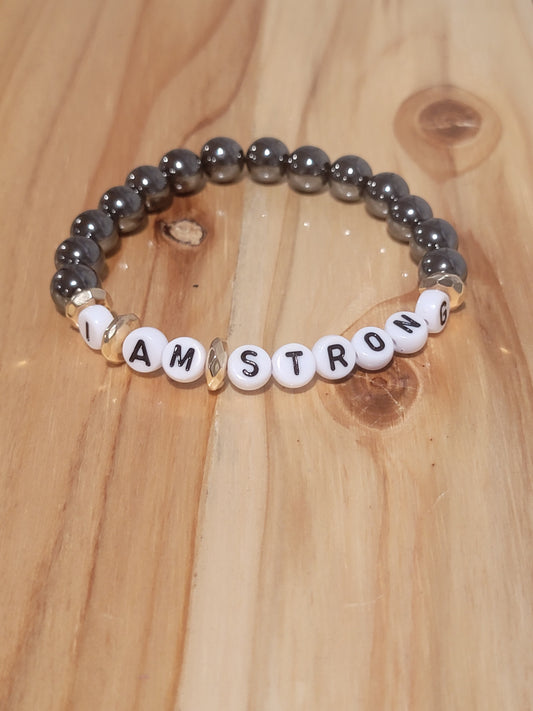 I Am Strong Affirmation Bracelet
