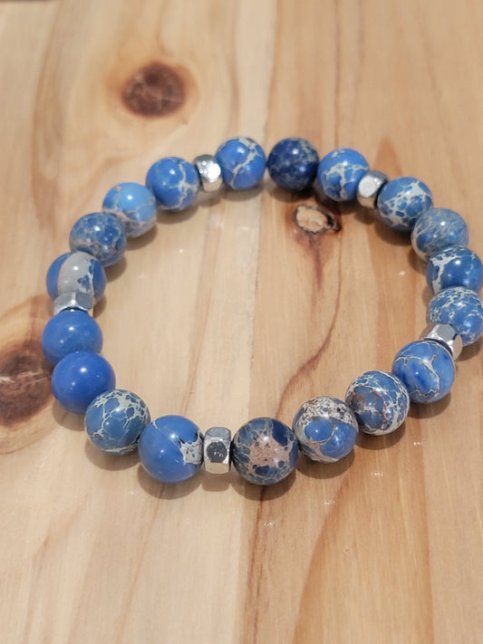 Pulsera de jaspe azul